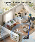Badass Cordless Vacuum Cleaner With Smart Auto Mode in a modern home setting, showcasing 75 mins runtime for effective daily cleaning.