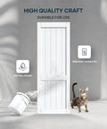White Barn Door 30x84 Inches With 5.5 Ft Sliding Door Hardware Track Kit Included, Solid MDF Slab With Water-Proof Scratch-Resistant PVC Surface