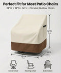 Heavy Duty Waterproof Patio Chair Covers For All Weather Protection Fits Swivel Lounge Rocking And Adirondack Chairs 600D Oxford Fabric With PU Coating UV Fade Resistant 2 Pack Beige And Brown 28W X 32D X 36H covering swivel chair