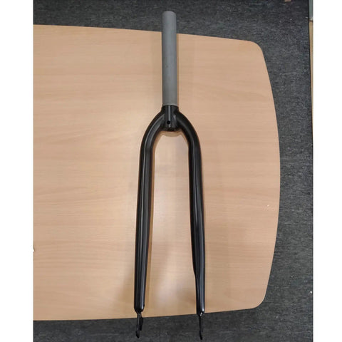 Beefy 26 Inch Steel Threadless Bike Fork 1 1/8 Inch Steerer Black For MTB Road Cruiser With Disc Brake Mounts And Caliper Bracket