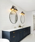 Farmhouse 25 Inch Vanity Light Fixture With Three Lights Over Mirror Rustic Wall Sconce In Metal Lampshade For Bathroom