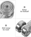 Heavy Duty Double Bearing Sliding Door Rollers With Rugged Steel Pulleys For Smooth Barn Track Glides close-up of robust steel bearing
