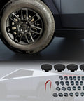 Dope Wheel Center Caps And Lug Nut Covers For Cybertruck Matte Black 4 Pcs Center Cap Kit And 24 Lug Nut Covers