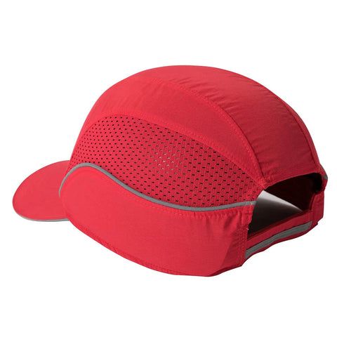 Lightweight Red Bump Cap With Removable ABS Shell And Foam Padding, Baseball Hat Style Head Protection For Work, Breathable Long Brim