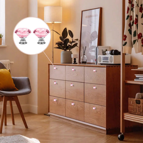 12 Pack Vibrant Pink Crystal Drawer Knobs Smooth Diamond Polish Tough Aluminum Core Fast Install Cabinet Swap For That Fresh Dresser Glow Up Modern Home Decor Built Different Style