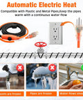 32 Ft Pipe Insulation Foam Tape And 32 Ft Foil Backed Hose Wrap 6 Ft Heating Cable With Built In Thermostat All In One Electric Heat Kit