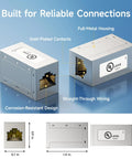 Five Pack Shielded Cat6a Ethernet Couplers Female To Female Extender Adapters For 10Gbps Networking Pro Grade Plug And Play With Gold Plated Contacts Cat6 And Cat5e Compatible showing details and dimensions