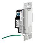 Side view of LED Plus Dimmer With Vacancy Sensor For Single Pole And Multi Location Install Auto Off When Room Is Empty Go To LED Dimming Performance White Finish Great For LED Bulbs VP153M WH with wiring visible