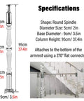 Totally Sleek And Built Tough Clear Acrylic Balusters For Deck Railing Transparent Stair Spindles With Heavy Duty Adjustable Metal Brackets Next Level Crystal Banister Posts 25 Pack 37 Inch specifications shown with dimensions and design details.