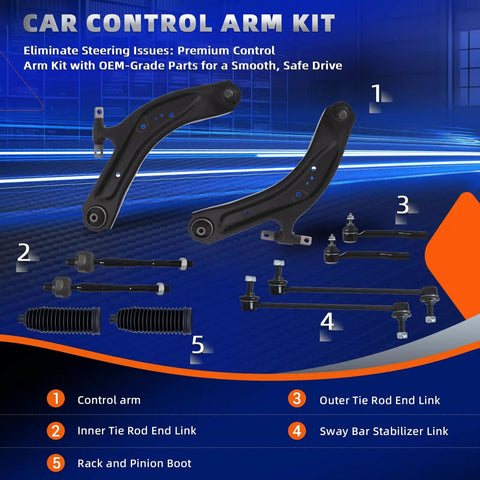 Front Lower Control Arm Kit With Ball Joint For Nissan Rogue 2014-2020 And Rogue Sport Qashqai 2017-2022 includes components.