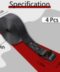 Beefy Heavy Duty Lashing Straps With Buckles 4 Pack 1 Inch By 5 Feet Cargo Tie Down Straps Adjustable Cam Buckle Straps