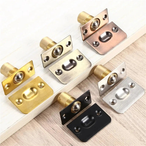 Adjustable Ball Door Catch Set for Cabinets and French Closet Doors, Hidden Retractable Clamping Mechanism Delivers Slick, Secure Closure