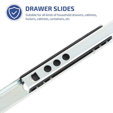 17mm Wide Two Way Drawer Slide Rail 342mm Length, heavy duty steel ball bearing slides for cabinets and furniture, close-up view
