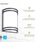 LED Outdoor Wall Mount Light Fixture In Oil Rubbed Bronze Finish, Easy Install, UV Resistant PMMA Lens, ETL Listed Exterior Sconce