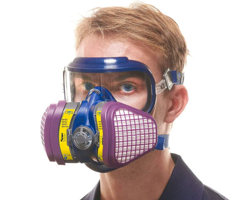 Elipse Integra OV AG P100 Half Face Respirator Mask For Multigas And Dust Protection With Integrated Eye Shield, Lightweight And Pro Grade For Chemical Plants And Industrial Handling, Size M/L