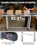 Sturdy Stainless Steel Motorized Belt Conveyor Table 59x7.8 Inch With PVC Anti Static Belt Adjustable Speed in industrial shop