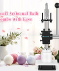 No Sweat Bath Bomb Press Machine With Seven Round Molds For Effortless Diy Soaps And Luxury Spa Fizzies Making Pro Level Crafting Kit For Home Business Hustle with colorful bath bombs.