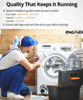 Technician repairing dryer with Upgraded Five-Wheel Dryer Repair Kit With Ball Bearing Rollers, Belt, Idler Pulley And Spring