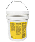 Low Viscosity Hy-Gard Transmission And Hydraulic Oil For Tractors And Heavy Equipment 5 Gallon Bucket Built To Keep Transmissions Final Drives And Hydraulic Systems Running Smooth Pro Grade Protection TY6342, image of the front label on a 5-gallon white bucket showing product details.