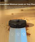 Robot Vacuum and Mop Combo With 10,000 Pa HyperForce Suction, LiDAR Navigation, App Control on hardwood floor with stains
