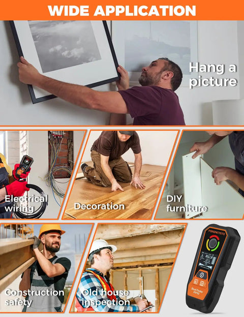 Beat The Guesswork With This Heavy Duty Rechargeable 6 In 1 Stud Finder And Wall Scanner Detects Wood Metal Live Electrical Wires USB Charging High Range Depth Gauge For Pro Diy Renovations