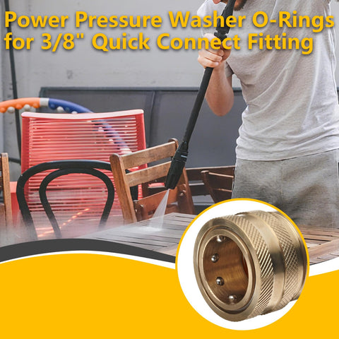 Man using 84 Piece Pressure Washer O Rings And Washers Kit With 5 Sizes Including Screen Filter Washer And QD Colored O Rings For Pump Hose Gun Wand And Other Power Washer Parts