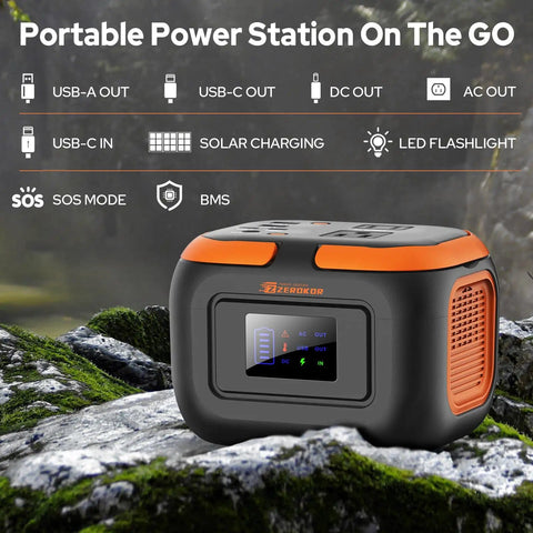 Portable Power Station 120W With 97.6Wh Battery AC Outlet USB C And USB A Ports 12V DC Go To Outdoor Generator For Camping Van Life
