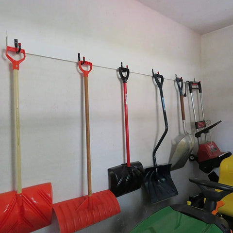 Heavy Duty Garage Storage Hooks 10 Pack Wall Mount J Utility Hangers For Hoses Tools Sports Gear And Bulky Equipment Black Space Saving Organizer For Shed Garage Shop And Home holding shovels