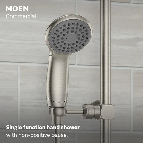 Commercial Grade PosiTemp Shower System With Handheld Delivering Smooth Temperature Sync And Straight Reliable Warmth Finished In Premium Brushed Nickel For A Total Bathroom Glow Up