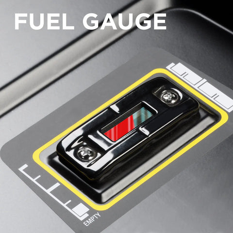 Fuel gauge on Portable Generator For On The Go Power Anywhere 3600 Running Watts 4650 Peak Watts Gas Powered RV Ready 30A Outlets TT 30R L5 30R