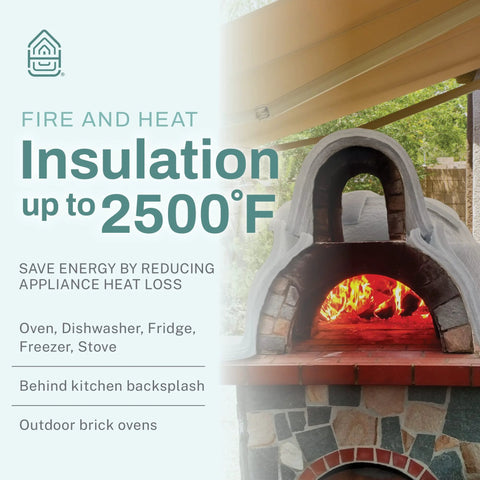 Ceramic fiber insulation blanket, 1 in thick, 15 x 24 in, rated to 2500°F; Amazon Home Improvement.