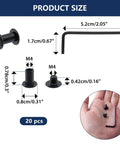 Top Shelf Black Chicago Screws And Binding Post Tools For Leather Crafting And Scrapbook Binding M4 X 8mm Carbon Steel Fasteners in size diagram.