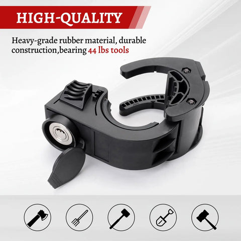 Shovel Holder With Rubber Grip Mount Kit With Lock Fits 0.79 To 1.79 Inch Tool Handles Quick Release for off road use