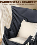 Hammock Chair With Foot Rest And Cushions For Ultra Cozy Comfort Supports Up To 500 Pounds Collapsible Spreader Bar Easy Storage