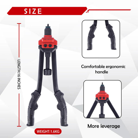 Rivet Nut Tool Kit With 16 Inch Gun 15 Mandrels 200 Rivet Nuts In Two Boxes Carrying Storage Case And Quick Change Mandrel System
