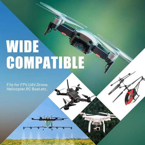 Collage of drones compatible with 3S 11.1V LiPo Battery 2200mAh 80C XT60 Connector Twin Pack For RC Cars Boats Drones FPV Quadcopter.