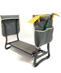 Folding Garden Kneeler And Seat With Soft Kneeling Pad, Tool Pouch, And Sturdy Bench For Outdoor Gardening, equipped with tools