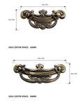 Two antique brass Cabinet Drawer Pull Handles Set For Cabinets And Drawers Multi Size Kitchen Hardware With Two Center To Center Spacing Options