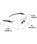 Shooting Safety Glasses With Anti Fog Lenses For Range And Hunt, ANSI Z87.1 Plus And CE Rated Eye Protection With Clear Lenses, Dimensions.