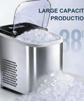 Keep The Party Chill With This Countertop Ice Maker Delivering Up To 38 Lbs Per Day, 9 Ice Cubes In 3.5 Minutes, silver finish