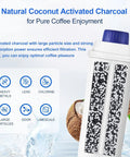 Molifal coconut activated charcoal water filter cartridge for De’Longhi coffee machines; white housing with blue cap