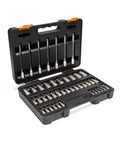 Hex Bit Socket Master Set 44 Piece For One Quarter Inch Three Eighths Inch And One Half Inch Drives SAE And Metric Hex Bits S2 Steel