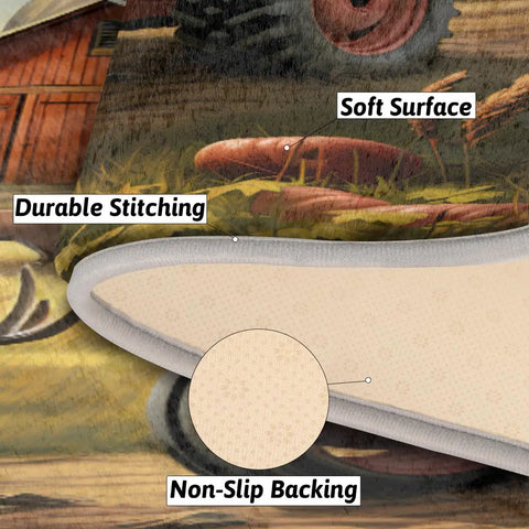 Detailed close-up of Ultra Plush Microfiber Bath Mat With Non Slip Grip Absorbent Oval Floor Rug, highlighting non-slip backing.