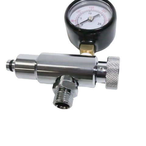 Second Stage Regulator Adjustment Tool With 300 PSI Gauge Stainless Steel Build for dive maintenance and setup