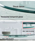 Heavy Duty Tempered Glass Lazy Susan Turntable With Hella Smooth 360 Degree Swivel, No Sweat Kitchen Organizer And Silent Rolling Serving Tray For Family Dinners, 100 Cm Wide, showing thick 8mm glass edges.