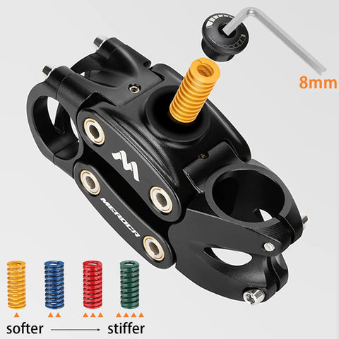 Suspension Bike Stem with Shock Absorbing Travel For Mountain Road Gravel And E Bike Rigs Fits Standard 28.6mm Steerer And 31.8mm Handlebars