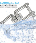 Double Shackle Swivel Hook M8 Working Load 475kg 1047lbs 304 Stainless Steel Jaw To Jaw Swivel Shackle in water splash