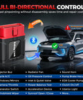 Bluetooth OBD2 Scanner Must Have For All System Bidirectional Diagnostics image showing scanner and car diagnostics features