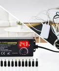 Adjustable DC Power Supply 3A 72W 3V To 24V Output Universal Switching Adapter With Handy LED Readout 100V 240V AC Input Rotary Knob