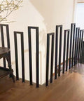 Built Like A Tank U Shaped Handrail For Indoor Stairs Outdoor Steps Heavy Wrought Iron Railing in Matte Black 85 Cm.
